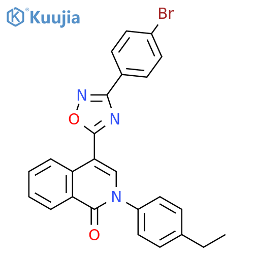 4-[3-(4-bromophenyl)-1,2,4-oxadiazol-5-yl]-2-(4-ethylphenyl)-1,2-dihydroisoquinolin-1-one structure
