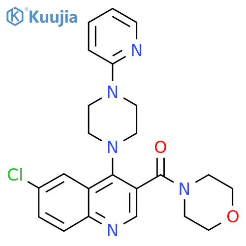 6-chloro-3-(morpholine-4-carbonyl)-4-[4-(pyridin-2-yl)piperazin-1-yl]quinoline structure