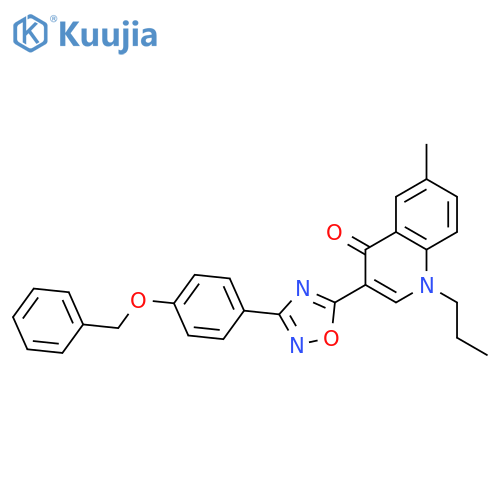 3-{3-[4-(benzyloxy)phenyl]-1,2,4-oxadiazol-5-yl}-6-methyl-1-propyl-1,4-dihydroquinolin-4-one structure