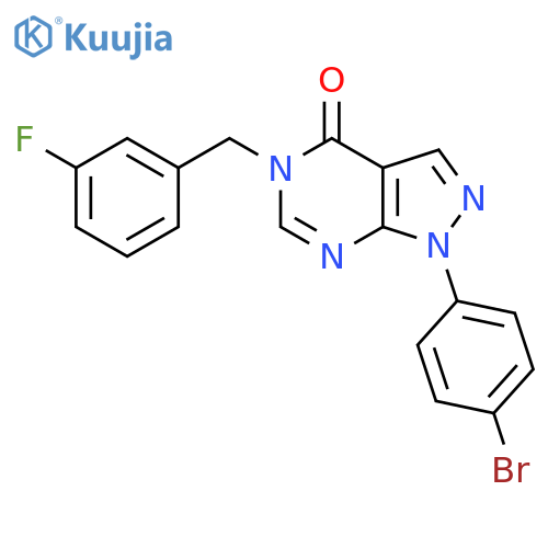 1-(4-bromophenyl)-5-[(3-fluorophenyl)methyl]-1H,4H,5H-pyrazolo[3,4-d]pyrimidin-4-one structure