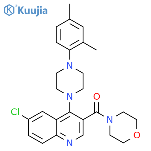 6-chloro-4-[4-(2,4-dimethylphenyl)piperazin-1-yl]-3-(morpholine-4-carbonyl)quinoline structure