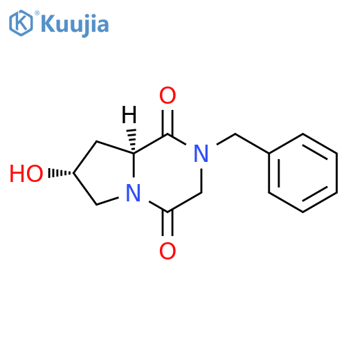 (7R,8aS)-2-benzyl-7-hydroxy-octahydropyrrolo[1,2-a]pyrazine-1,4-dione structure