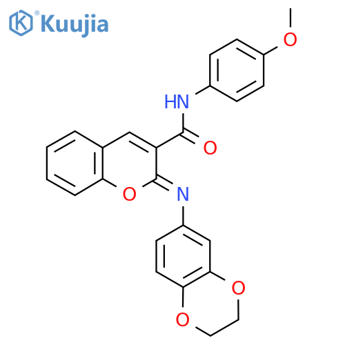 (2Z)-2-[(2,3-dihydro-1,4-benzodioxin-6-yl)imino]-N-(4-methoxyphenyl)-2H-chromene-3-carboxamide structure