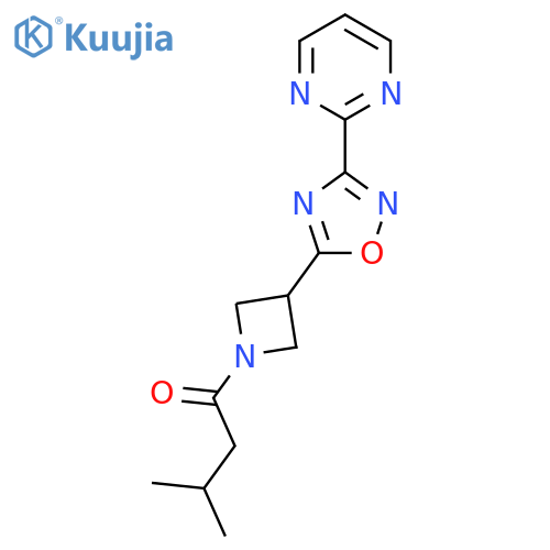 3-methyl-1-{3-3-(pyrimidin-2-yl)-1,2,4-oxadiazol-5-ylazetidin-1-yl}butan-1-one structure