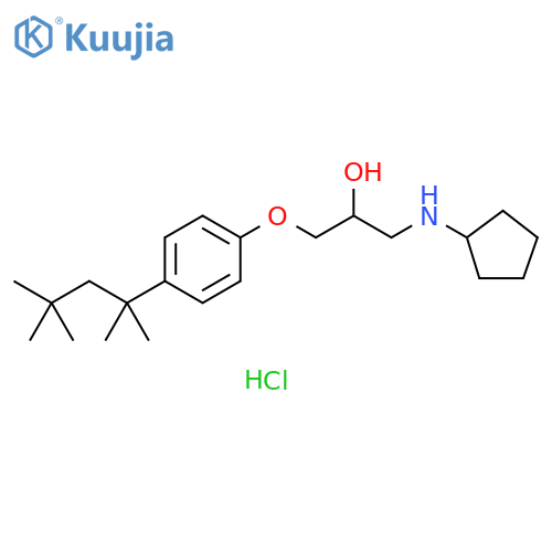 1-(cyclopentylamino)-3-4-(2,4,4-trimethylpentan-2-yl)phenoxypropan-2-ol hydrochloride structure