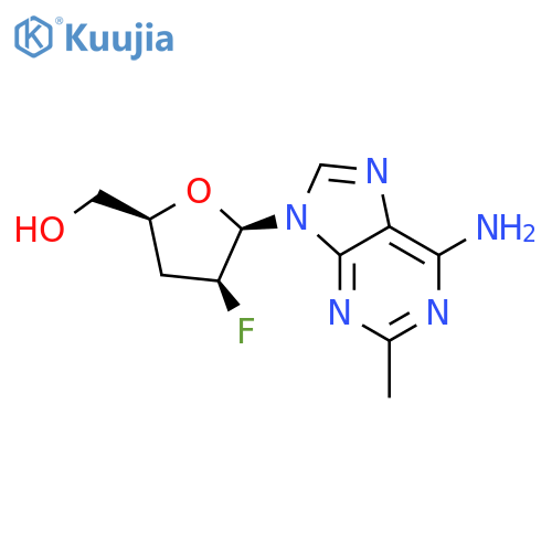 9-(2,3-dideoxy-2-fluoro-beta-D-threo-pentofuranosyl)-2-methyl-9H-purin-6-amine structure