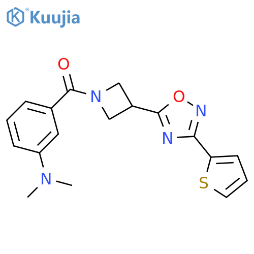 N,N-dimethyl-3-{3-3-(thiophen-2-yl)-1,2,4-oxadiazol-5-ylazetidine-1-carbonyl}aniline structure