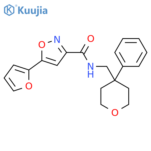 5-(furan-2-yl)-N-(4-phenyloxan-4-yl)methyl-1,2-oxazole-3-carboxamide structure