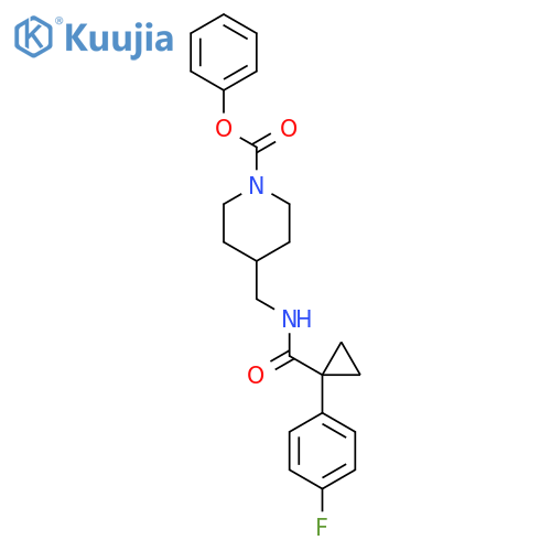 phenyl 4-({1-(4-fluorophenyl)cyclopropylformamido}methyl)piperidine-1-carboxylate structure