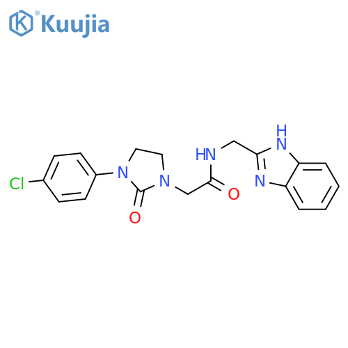 N-[(1H-1,3-benzodiazol-2-yl)methyl]-2-[3-(4-chlorophenyl)-2-oxoimidazolidin-1-yl]acetamide structure