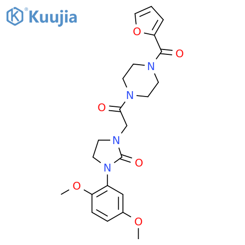 1-(2,5-dimethoxyphenyl)-3-{2-4-(furan-2-carbonyl)piperazin-1-yl-2-oxoethyl}imidazolidin-2-one structure