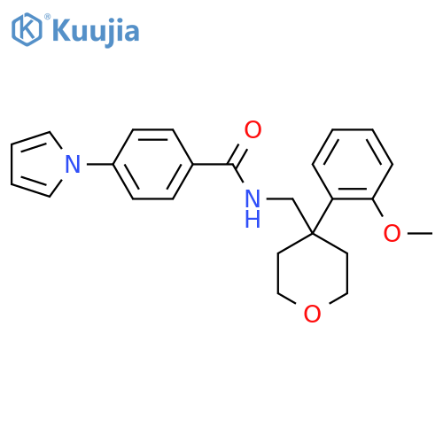 N-{4-(2-methoxyphenyl)oxan-4-ylmethyl}-4-(1H-pyrrol-1-yl)benzamide structure