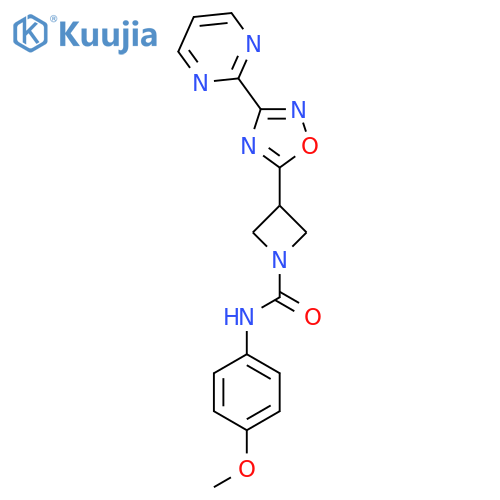 N-(4-methoxyphenyl)-3-3-(pyrimidin-2-yl)-1,2,4-oxadiazol-5-ylazetidine-1-carboxamide structure