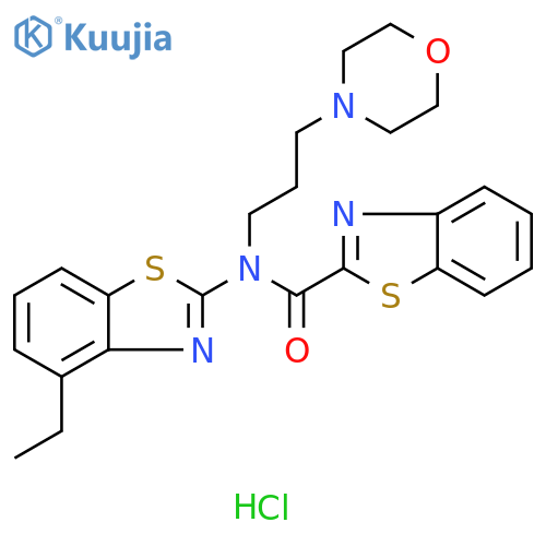 2-Benzothiazolecarboxamide, N-(4-ethyl-2-benzothiazolyl)-N-[3-(4-morpholinyl)propyl]-, hydrochloride (1:1) structure