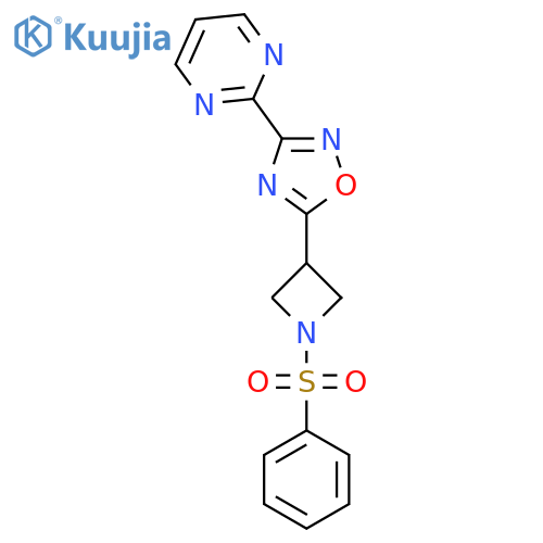 2-{5-1-(benzenesulfonyl)azetidin-3-yl-1,2,4-oxadiazol-3-yl}pyrimidine structure