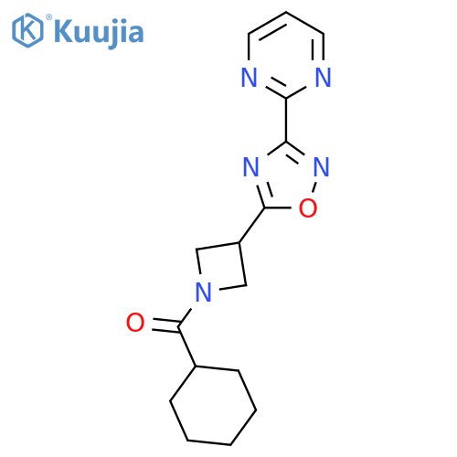 2-5-(1-cyclohexanecarbonylazetidin-3-yl)-1,2,4-oxadiazol-3-ylpyrimidine structure