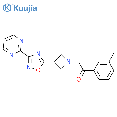 2-(3-methylphenyl)-1-{3-3-(pyrimidin-2-yl)-1,2,4-oxadiazol-5-ylazetidin-1-yl}ethan-1-one structure