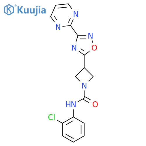 N-(2-chlorophenyl)-3-3-(pyrimidin-2-yl)-1,2,4-oxadiazol-5-ylazetidine-1-carboxamide structure
