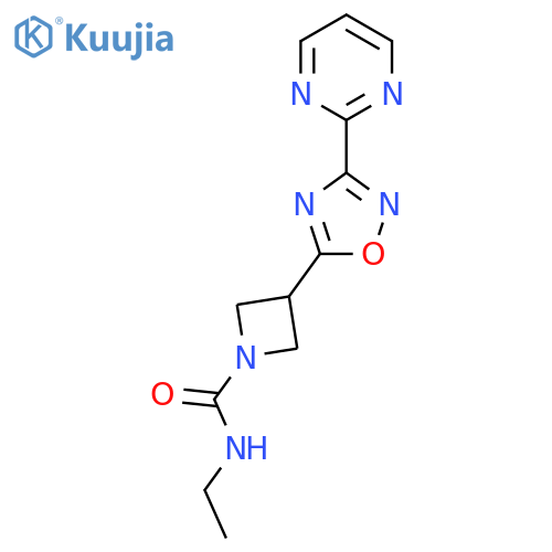 N-ethyl-3-3-(pyrimidin-2-yl)-1,2,4-oxadiazol-5-ylazetidine-1-carboxamide structure