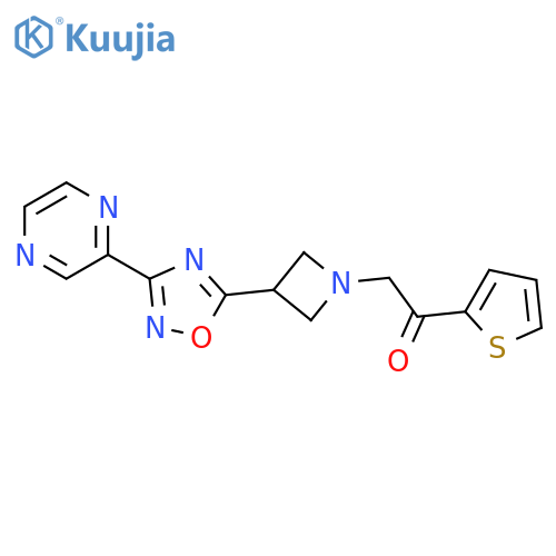 1-{3-3-(pyrazin-2-yl)-1,2,4-oxadiazol-5-ylazetidin-1-yl}-2-(thiophen-2-yl)ethan-1-one structure
