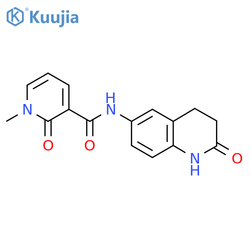 1-methyl-2-oxo-N-(2-oxo-1,2,3,4-tetrahydroquinolin-6-yl)-1,2-dihydropyridine-3-carboxamide structure