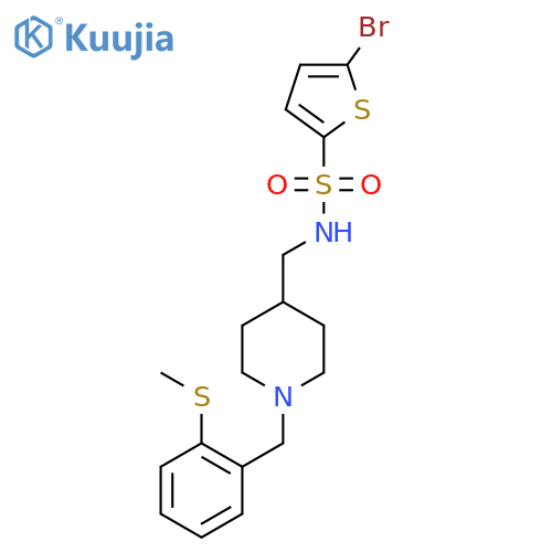 5-bromo-N-(1-{2-(methylsulfanyl)phenylmethyl}piperidin-4-yl)methylthiophene-2-sulfonamide structure