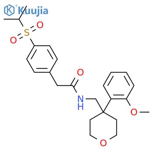 N-{4-(2-methoxyphenyl)oxan-4-ylmethyl}-2-4-(propane-2-sulfonyl)phenylacetamide structure