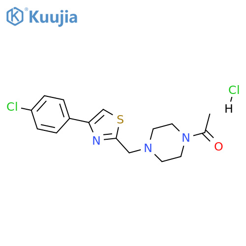 1-(4-{4-(4-chlorophenyl)-1,3-thiazol-2-ylmethyl}piperazin-1-yl)ethan-1-one hydrochloride structure