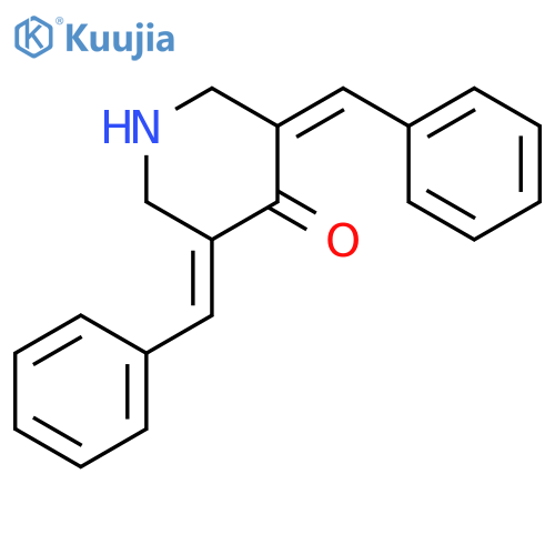 4-Piperidinone, 3,5-bis(phenylmethylene)-, (3E,5E)- structure