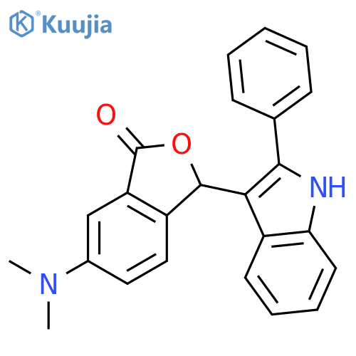 1(3H)-Isobenzofuranone, 6-(dimethylamino)-3-(2-phenyl-1H-indol-3-yl)- structure