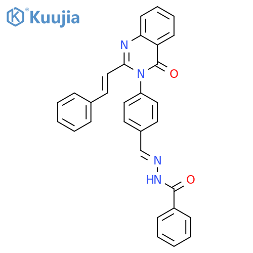 Benzoicacid,2-[[4-[4-oxo-2-(2-phenylethenyl)-3(4H)-quinazolinyl]phenyl]methylene]hydrazide structure