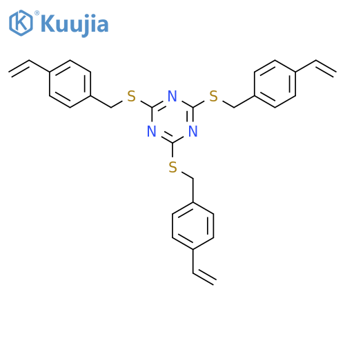 1,3,5-Triazine, 2,4,6-tris[[(4-ethenylphenyl)methyl]thio]- structure