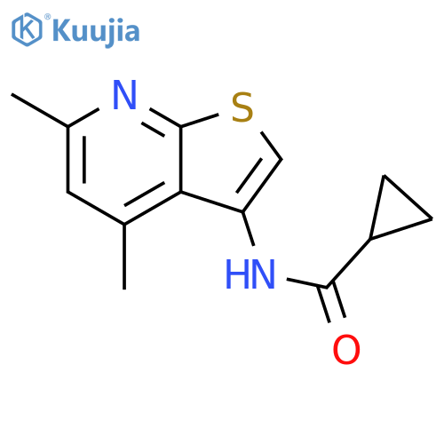 N-{4,6-dimethylthieno2,3-bpyridin-3-yl}cyclopropanecarboxamide structure