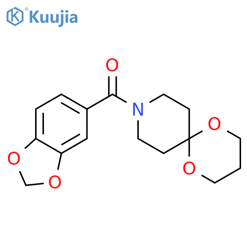 9-(2H-1,3-benzodioxole-5-carbonyl)-1,5-dioxa-9-azaspiro5.5undecane structure