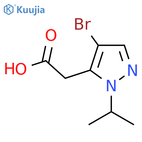 2-4-bromo-1-(propan-2-yl)-1H-pyrazol-5-ylacetic acid structure