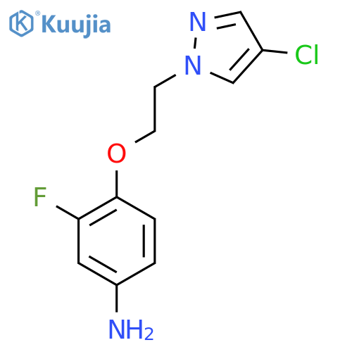 4-2-(4-chloro-1H-pyrazol-1-yl)ethoxy-3-fluoroaniline structure