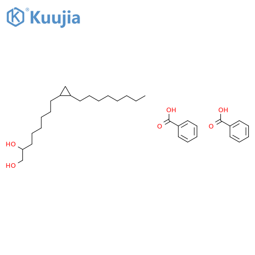 1,2-Octanediol, 8-(2-octylcyclopropyl)-, dibenzoate structure