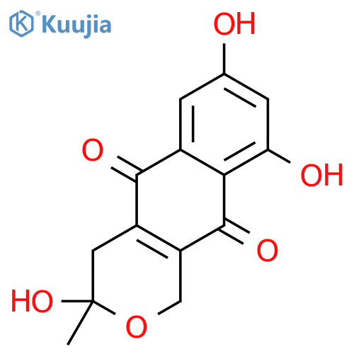 1H-Naphtho[2,3-c]pyran-5,10-dione,3,4-dihydro-3,7,9-trihydroxy-3-methyl- (9CI) structure