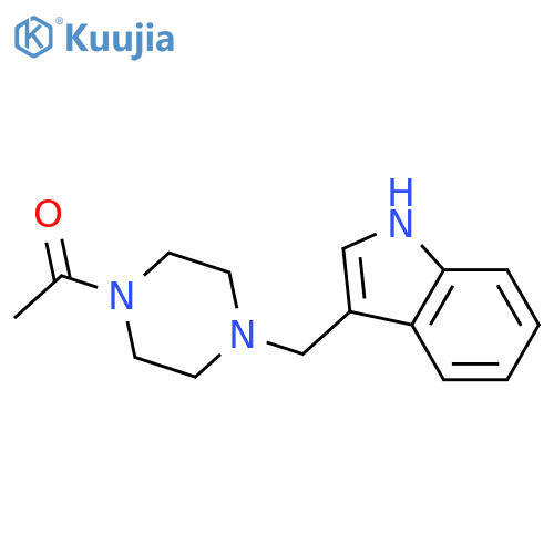 1-(4-((1H-indol-3-yl)methyl)piperazin-1-yl)ethanone structure
