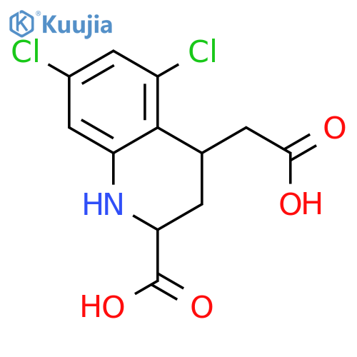 4-Quinolineacetic acid, 2-carboxy-5,7-dichloro-1,2,3,4-tetrahydro- structure