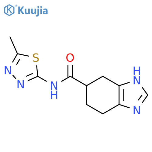 N-(5-methyl-1,3,4-thiadiazol-2-yl)-4,5,6,7-tetrahydro-1H-1,3-benzodiazole-5-carboxamide structure