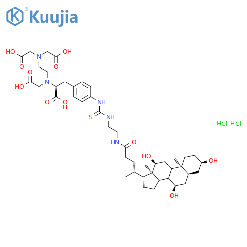 L-Phenylalanine,N-[2-[bis(carboxymethyl)amino]ethyl]-N-(carboxymethyl)-4-[[thioxo[[2-[[(3a,5b,7a,12a)-3,7,12-trihydroxy-24-oxocholan-24-yl]amino]ethyl]amino]methyl]amino]-,dihydrochloride (9CI) structure