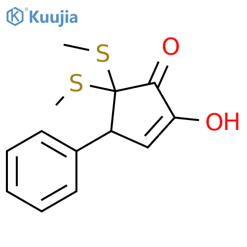 2-Cyclopenten-1-one, 2-hydroxy-5,5-bis(methylthio)-4-phenyl- structure