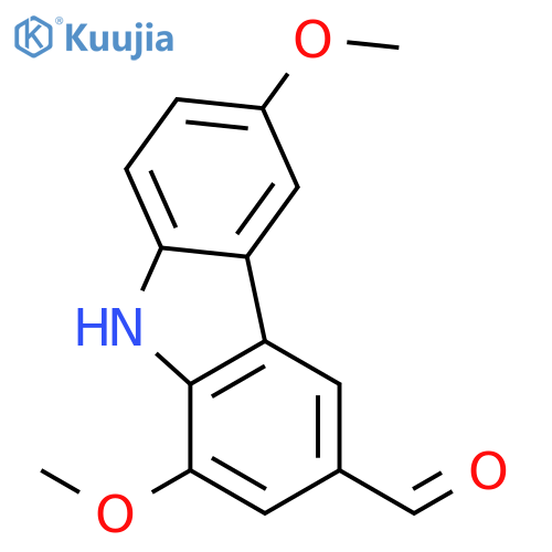 3-formyl-1,6-dimethoxy-9H-carbazole structure