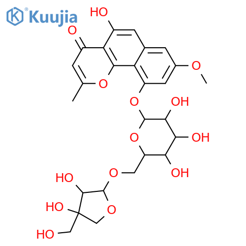 Flavasperone; 10-O-De-Me, 10-O-[β-D-apiofuranosyl-(1→6)-β-D-glucopyranoside] structure