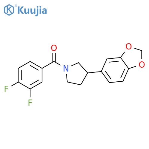 3-(2H-1,3-benzodioxol-5-yl)-1-(3,4-difluorobenzoyl)pyrrolidine structure
