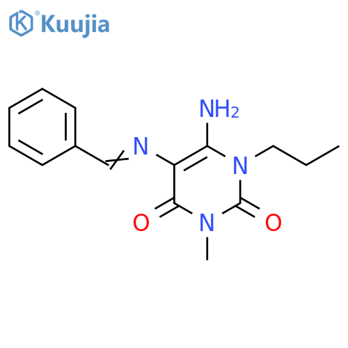 2,4(1H,3H)-Pyrimidinedione,6-amino-3-methyl-5-[(phenylmethylene)amino]-1-propyl- structure