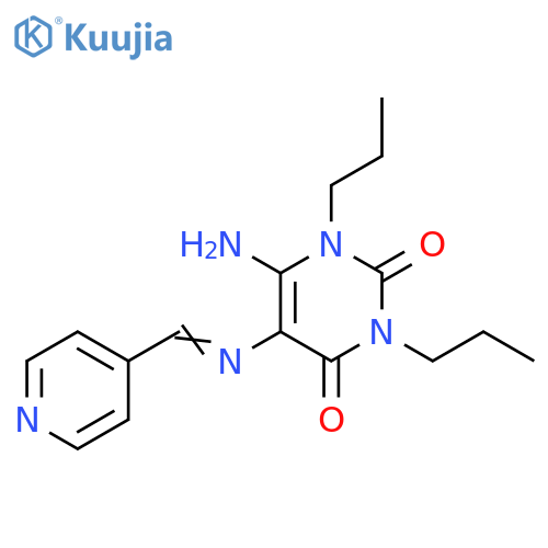 2,4(1H,3H)-Pyrimidinedione,6-amino-1,3-dipropyl-5-[(4-pyridinylmethylene)amino]- structure