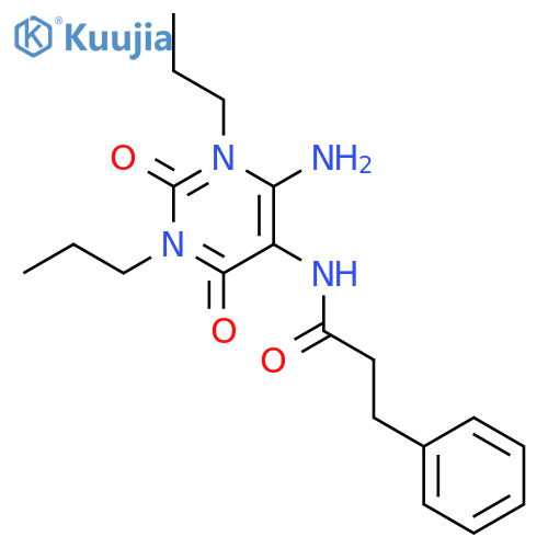 Benzenepropanamide, N-(6-amino-1,2,3,4-tetrahydro-2,4-dioxo-1,3-dipropyl-5-pyrimidinyl)- structure