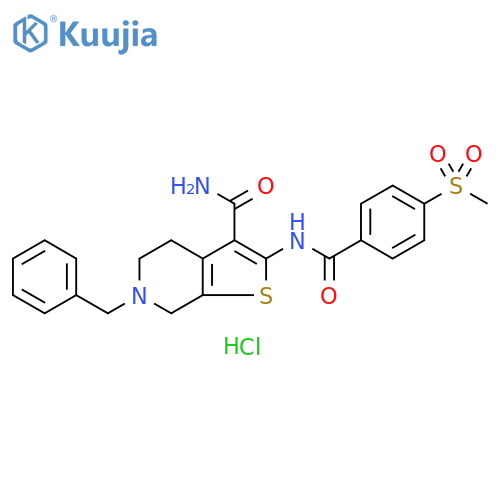 6-benzyl-2-(4-methanesulfonylbenzamido)-4H,5H,6H,7H-thieno2,3-cpyridine-3-carboxamide hydrochloride structure